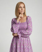 Damen Blumenkleid Mini mit Smok