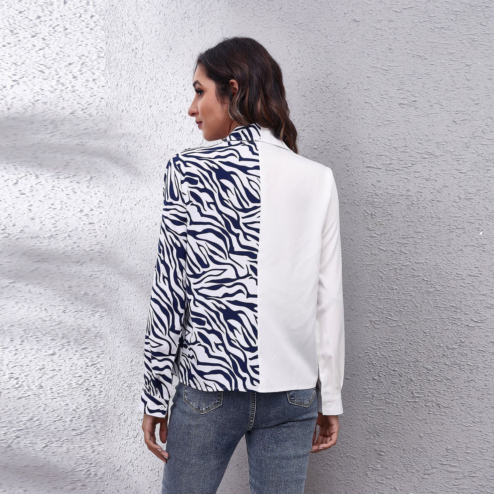 Damen Blazer mit asymmetrischem Karomuster und elegantem Schnitt R&B