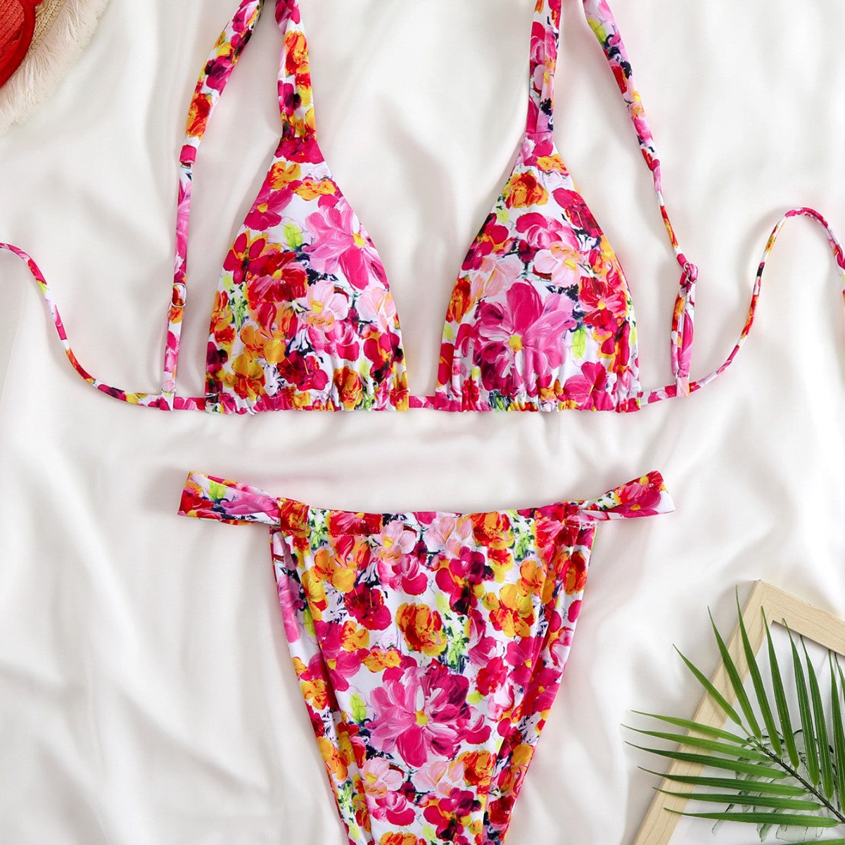 Damen Triangel-Bikini-Set mit modischem Tiermuster R&B