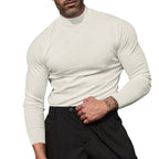 Herren nan körperbetonter Feinstrickpullover mit engem Rundhalsausschnitt R&B