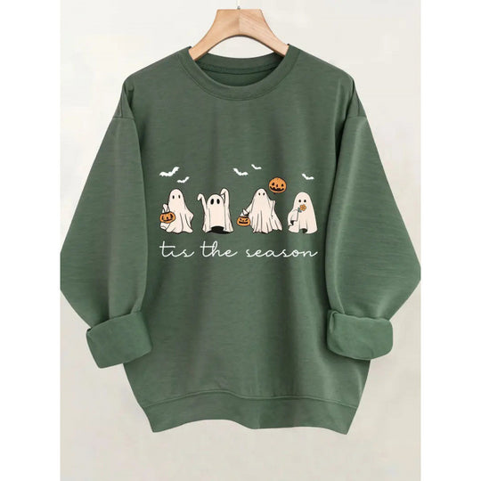 Damen Sweatshirt mit verspielt gruseligem Motiv R&B