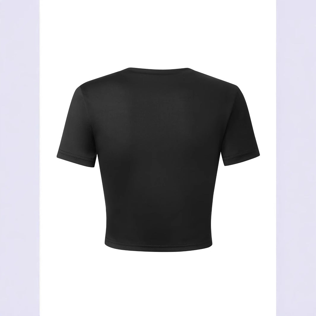 Damen Crop-T-Shirt mit fröhlichem Kirschmotiv R&B