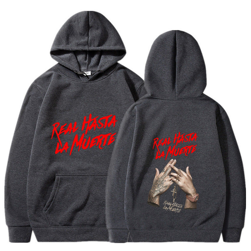 Damen Kapuzensweater mit auffälligem Schriftzug in urbanem Stil R&B