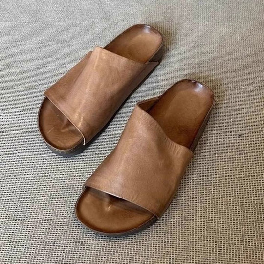 Damen Komfortable Slipper mit geschmeidiger Lederoberfläche und ergonomischem Fußbett R&B