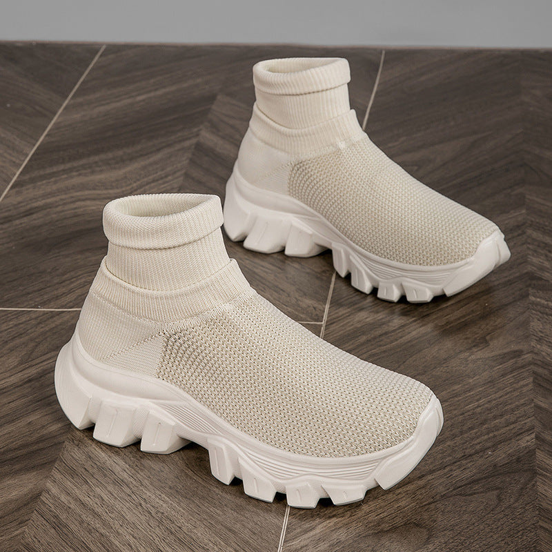 Damen Stricksneaker mit hohem Schaft und rutschfester Sohle R&B