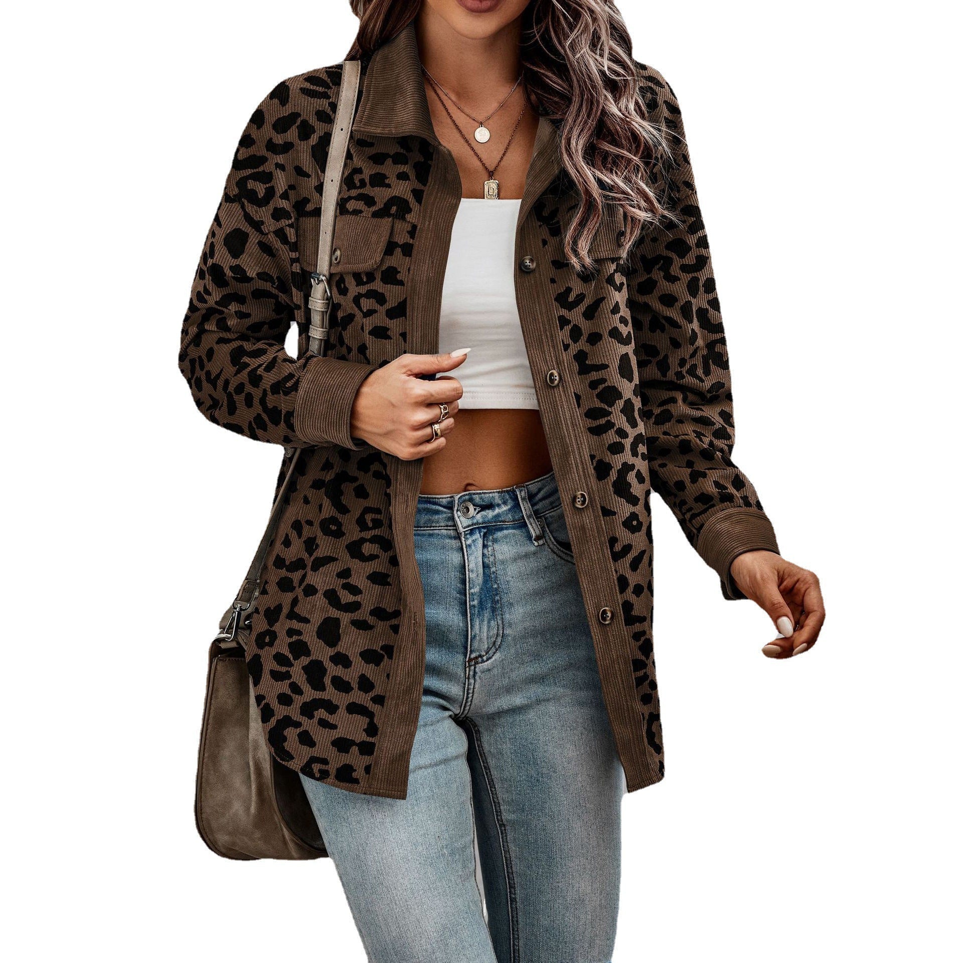 Damen Freizeitjacke im angesagten Leopardenmuster mit aufgesetzten Taschen R&B