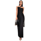 Damen Eleganter Ein-Schulter-Jumpsuit mit floralem Detail und weitem Bein R&B