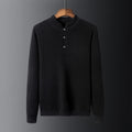 Herren Strukturierter Langarm-Pullover mit Knopfleiste R&B