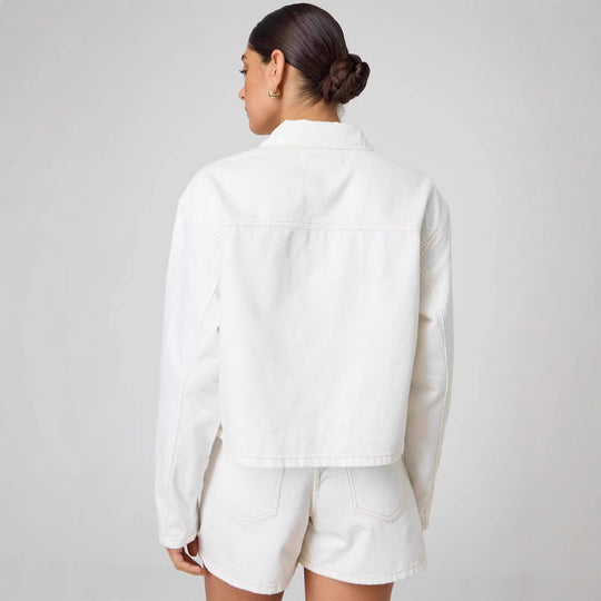 Damen Modernes Denim-Jackett mit Bindegürtel R&B
