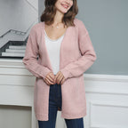 Damen Offene Strickjacke mit lässigem Schnitt und Taschen