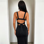 Damen Elegantes Maxikleid mit figurbetonendem Schnitt und seitlichem Schlitz R&B