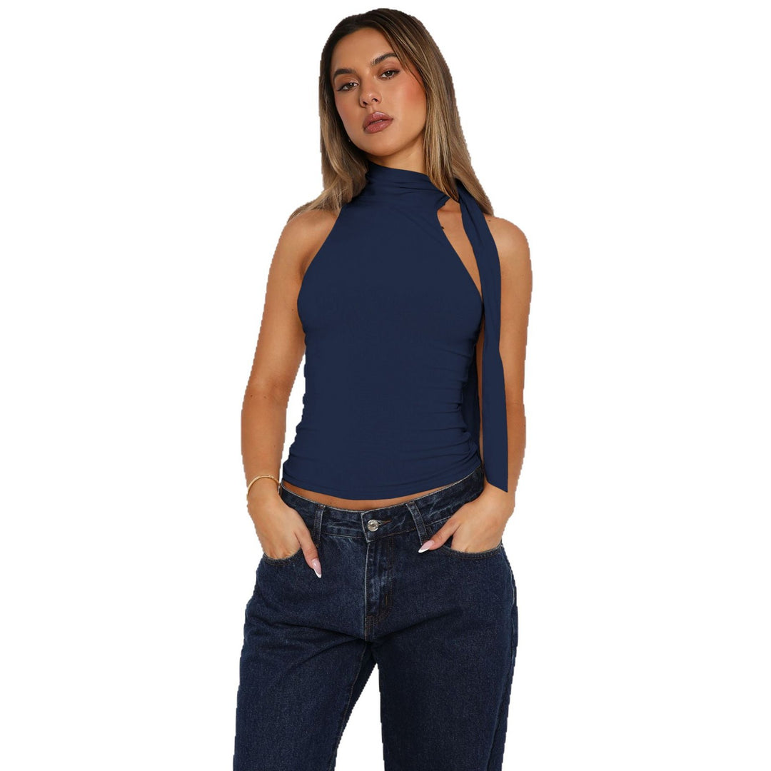 Damen Elegantes Trägershirt mit asymmetrischem Ausschnitt und feinem Bindedetail R&B