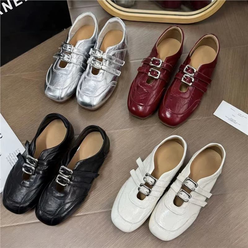 Damen modische Ballerinas mit floralem Design und glänzender Oberfläche R&B