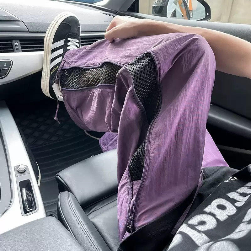 Herren lässige Cargo-Hose mit atmungsaktiven Netzdetails und funktionalen Reißverschlüssen R&B
