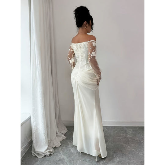 Damen Hochzeitskleid mit eleganten Stickereien R&B