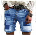 Damen modische Denim-Shorts mit funktionalen Taschen und distressed Akzenten R&B