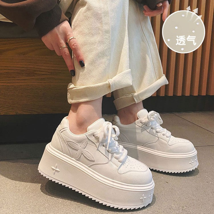 Damen modische Plateau-Sneaker mit dämpfender Sohle und atmungsaktivem Obermaterial R&B
