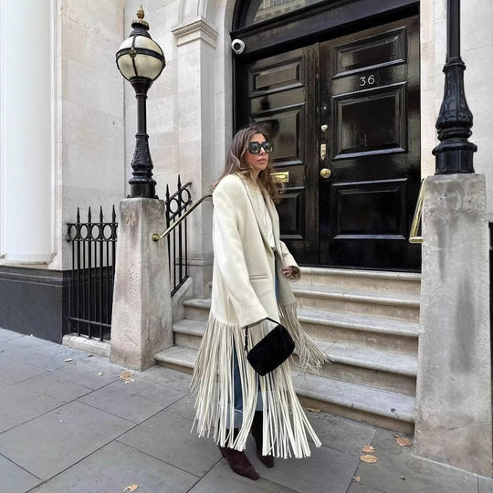Damen Fransen-Blazer mit eleganter Passform und modernem Design R&B