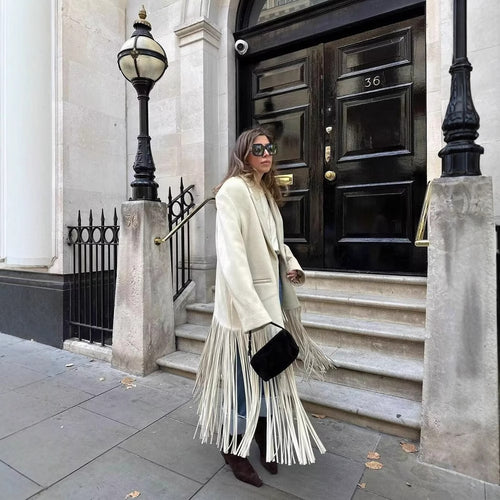 Damen Fransen-Blazer mit eleganter Passform und modernem Design R&B
