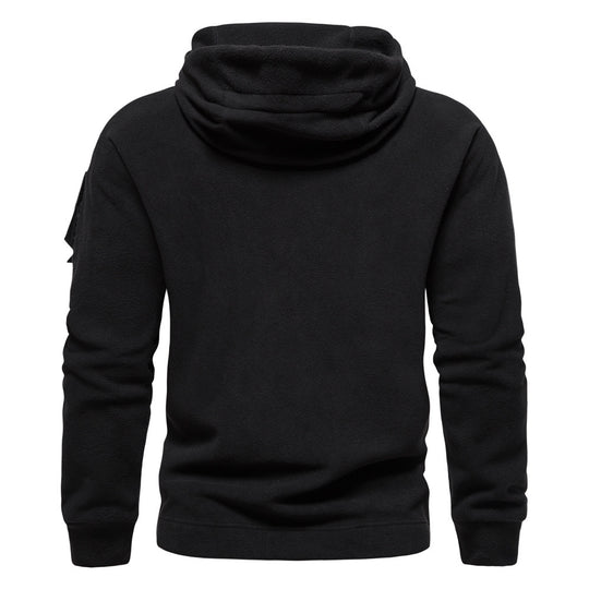 Herren moderne Fleece-Hoodie mit strategischen Reißverschlusstaschen R&B