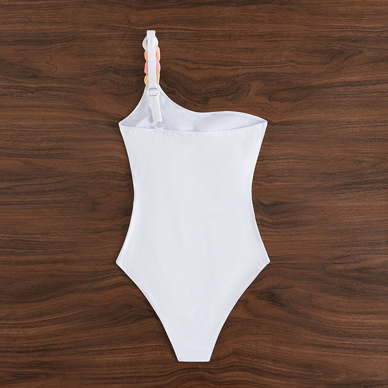 Damen Einseitiger Badeanzug mit eleganten Kettenakzenten