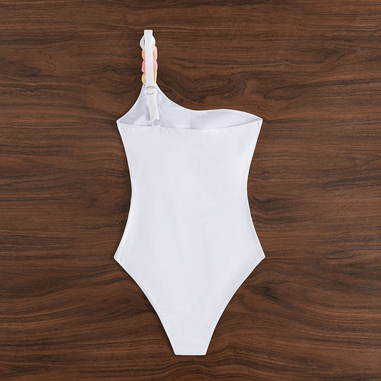 Damen Einseitiger Badeanzug mit eleganten Kettenakzenten R&B