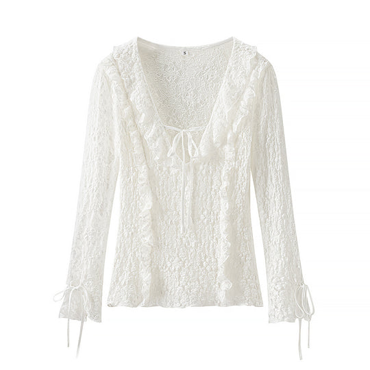 Damen Bluse mit Spitzenverzierung R&B