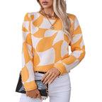 Damen Strickpullover mit modernem Muster und lässigem Schnitt