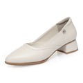 Damen klassische Pumps mit elegantem Blockabsatz und modischem Cut-Out-Design