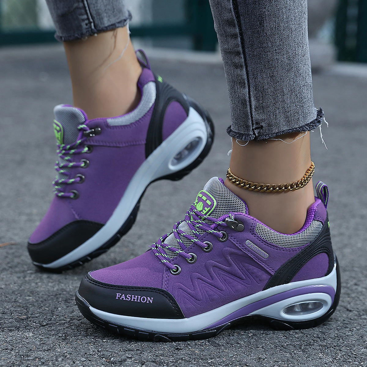 Damen Sportliche Sneakers mit dämpfender Luftpolsterung und flexibler Sohle R&B