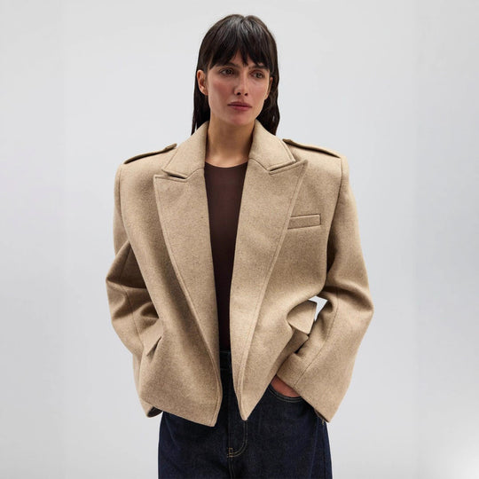 Damen Modischer Oversize-Blazer mit schmalen Revers R&B