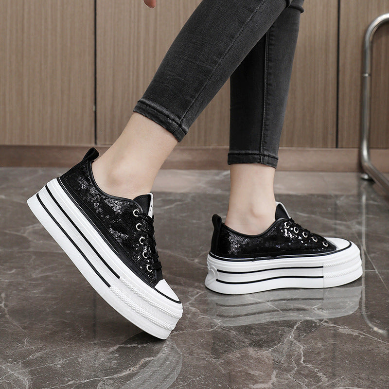 Damen Glitzernde Plateau Sneakers mit komfortablem Design R&B
