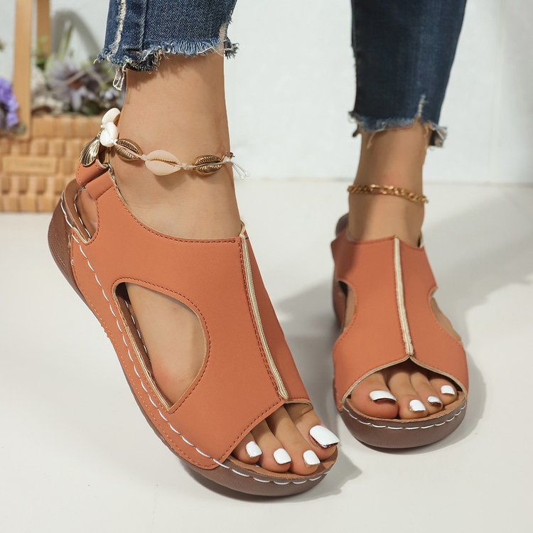 Damen Komfortable Riemchensandalen mit ergonomischer Sohle und Klettverschluss R&B