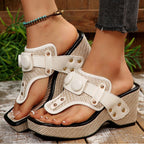 Damen Wedge-Sandaletten mit modischem Riemen-Design und komfortabler Plattform R&B