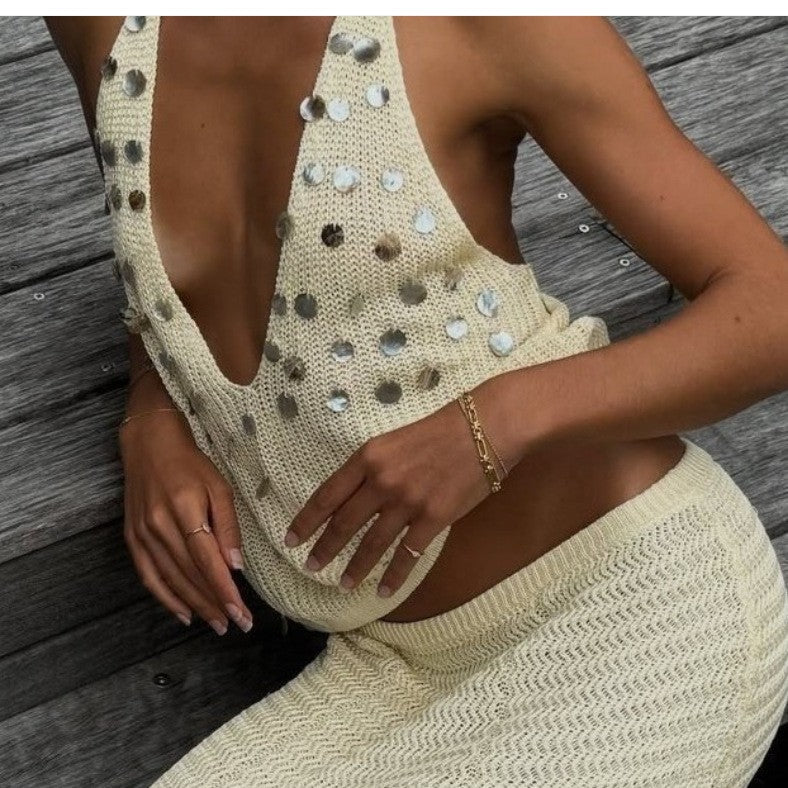 Damen Stricktop mit funkelneden Details R&B