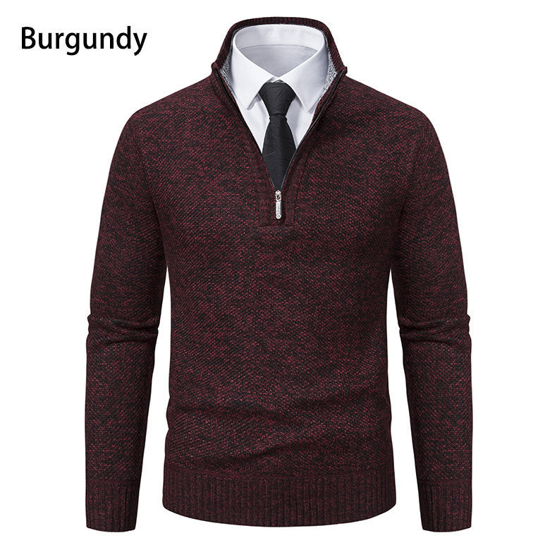 Herren Strickpullover mit modernem Reißverschluss und strukturiertem Design R&B