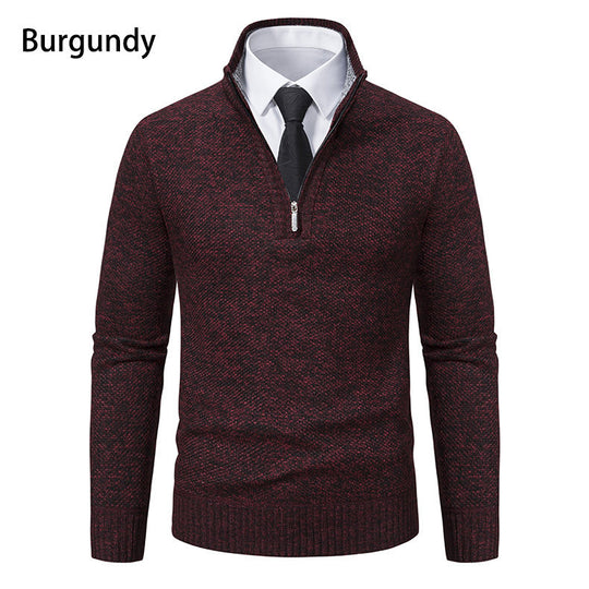Herren Strickpullover mit modernem Reißverschluss und strukturiertem Design R&B