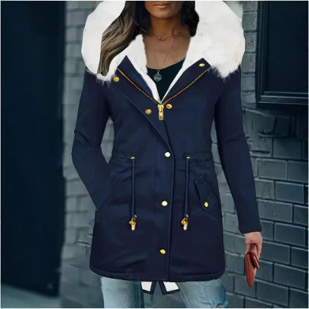 Damen gefütterte Winterjacke mit abnehmbarer Kapuze R&B