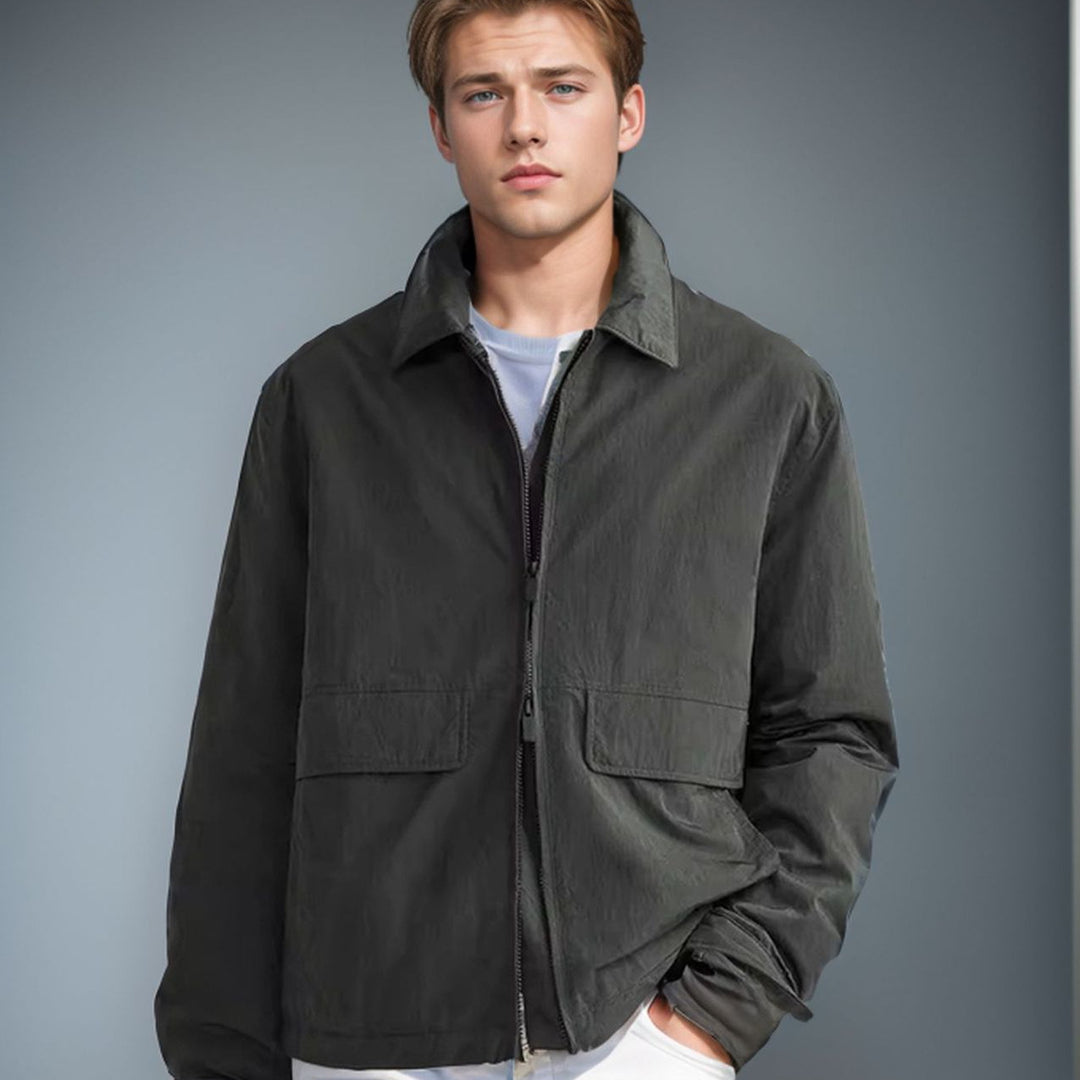 Herren lässige Übergangsjacke mit praktischen Außentaschen R&B