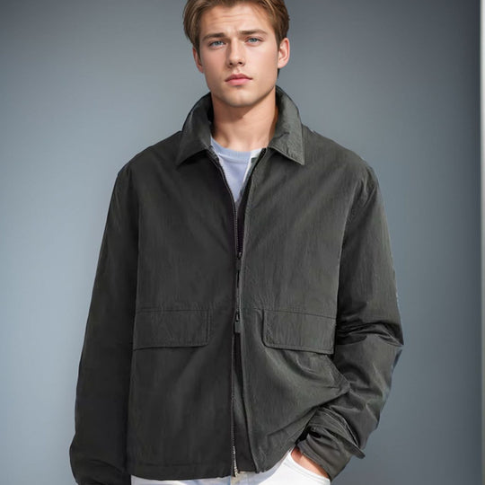 Herren lässige Übergangsjacke mit praktischen Außentaschen R&B