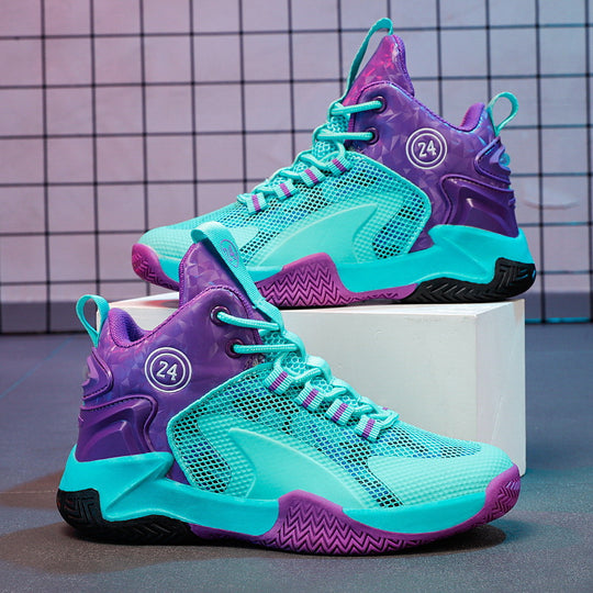 Damen Sportliche Basketball-Sneaker mit atmungsaktivem Mesh-Obermaterial und dämpfender Sohle R&B