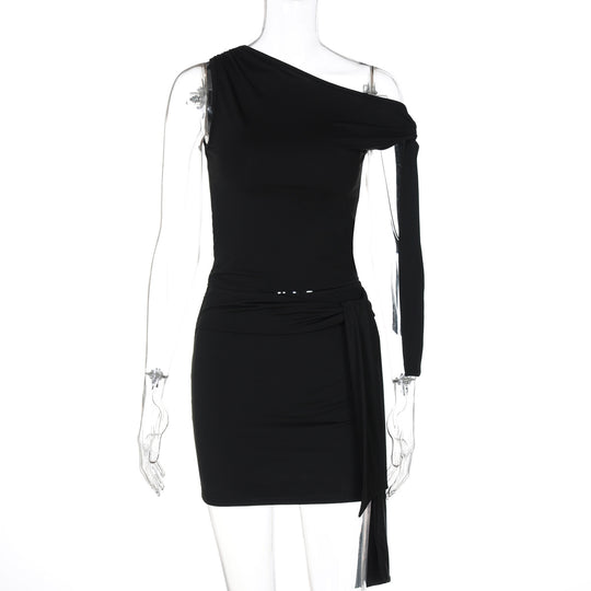 Damen One-Shoulder Mini-Kleid mit Raffung und elegantem Detail R&B