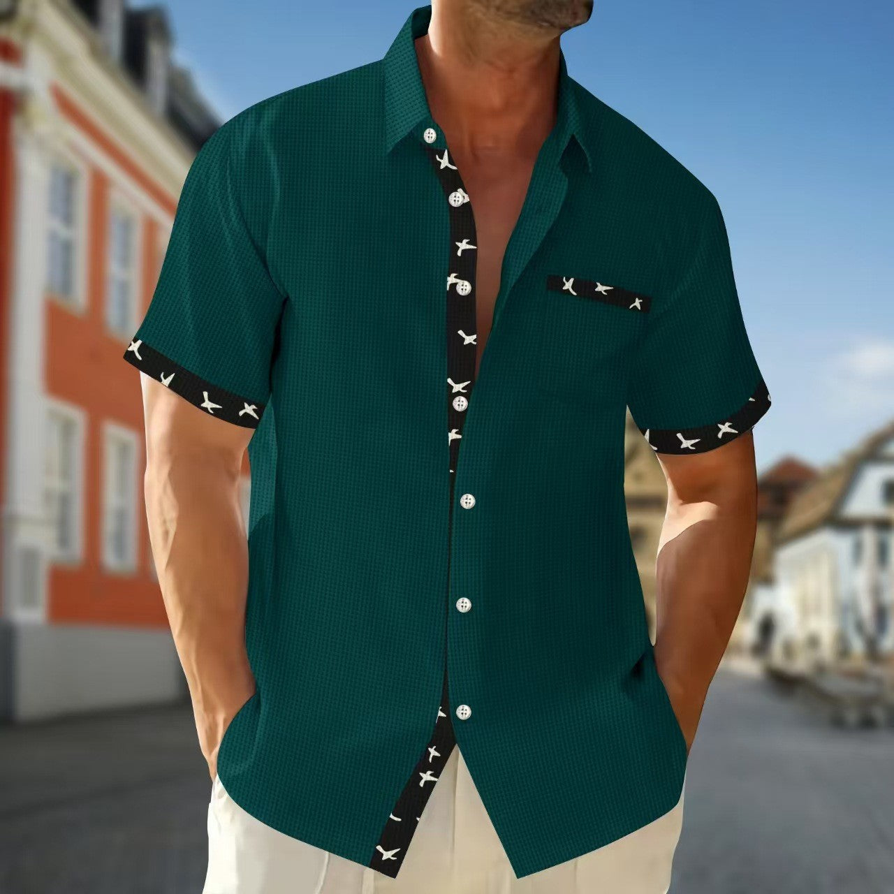 Herren Kurzarmhemd R&B