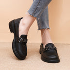 Damen Modische Loafers mit edel verzierten Schnallen R&B