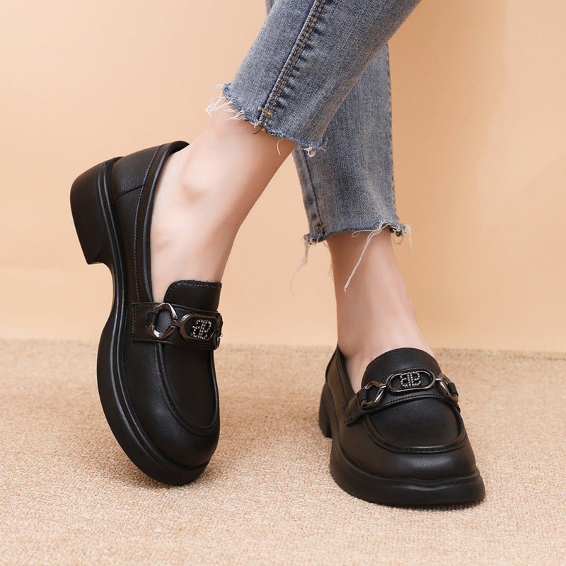 Damen Modische Loafers mit edel verzierten Schnallen R&B