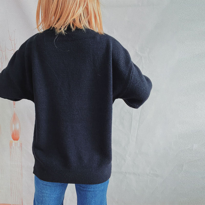R&B | Einfarbiger Warmer Strickpullover Für Alltag