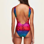 Damen Einteiliger Badeanzug mit buntem Bandana-Design R&B