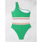 Damen Einseitiger Bikini mit hohem Beinausschnitt und modischem Wickeldetail R&B