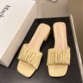 Damen moderne Slide-Sandalen mit gerafftem Riemendesign EB