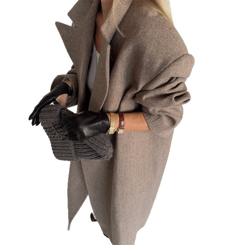 Damen eleganter Oversize-Trenchcoat R&B